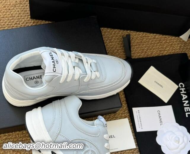 Cheap Price Chanel Calfskin Sneakers Pale Blue 1120136