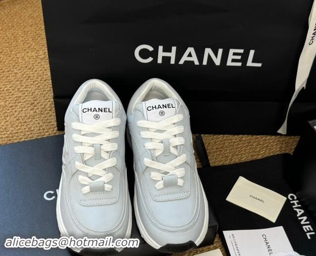 Cheap Price Chanel Calfskin Sneakers Pale Blue 1120136