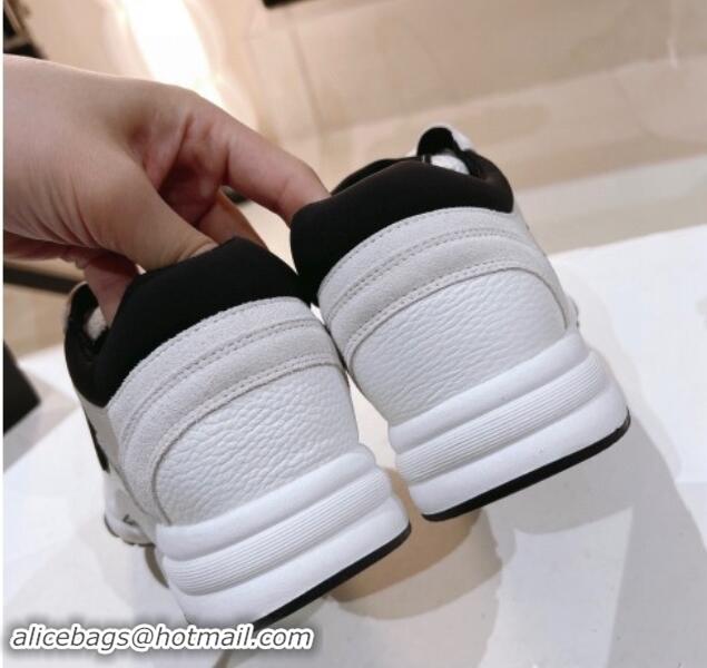 Stylish Chanel Mesh, Suede & Grained Calfskin Sneakers White 1120137