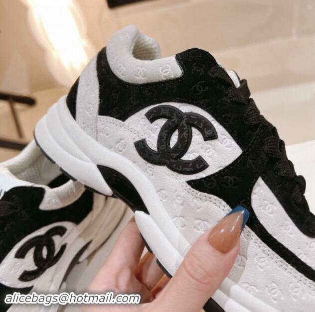 Shop Duplicate Chanel Suede Sneakers White/Black 1120139