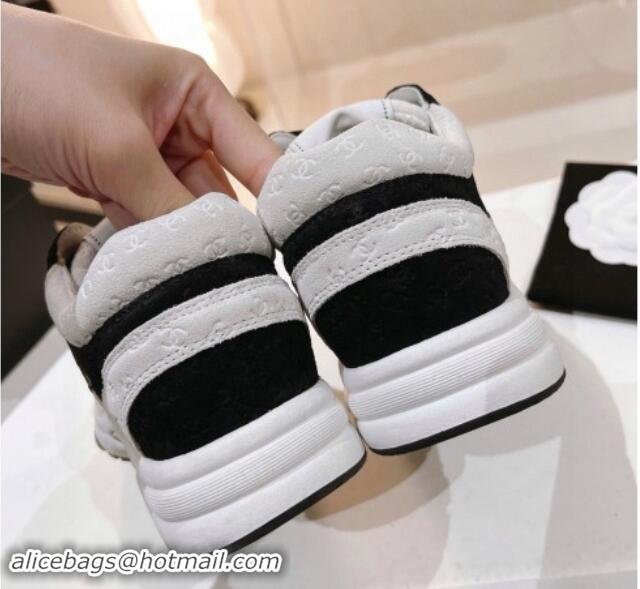 Shop Duplicate Chanel Suede Sneakers White/Black 1120139