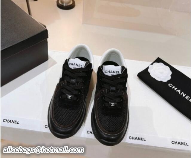 Sumptuous Chanel Mesh, Suede & Grained Calfskin Sneakers Black 1120140