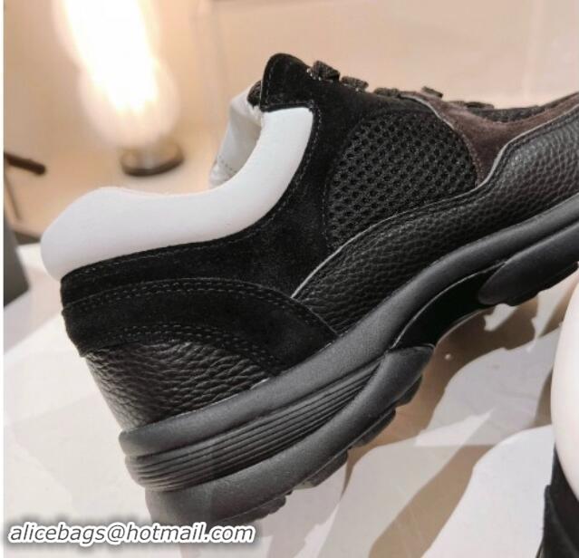 Sumptuous Chanel Mesh, Suede & Grained Calfskin Sneakers Black 1120140