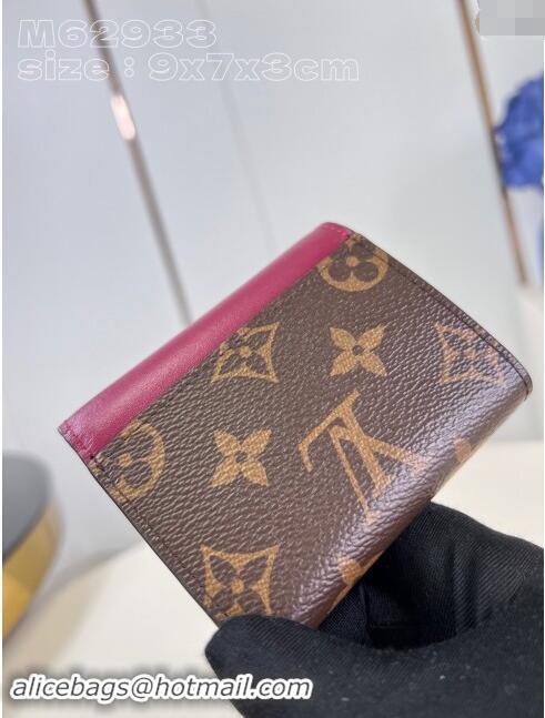 Best Price Louis Vuitton Zoe Wallet in Monogram Canvas and Cowhide Leather M62933 Fuchsia 2024