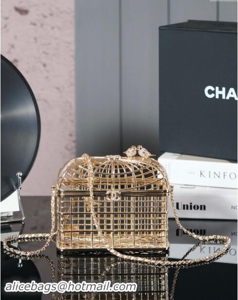 Top Design Chanel Birdcage Evening Bag CH120502 Gold 2025