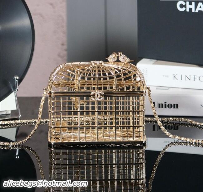 Top Design Chanel Birdcage Evening Bag CH120502 Gold 2025