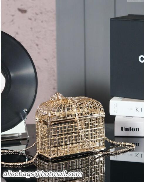 Top Design Chanel Birdcage Evening Bag CH120502 Gold 2025