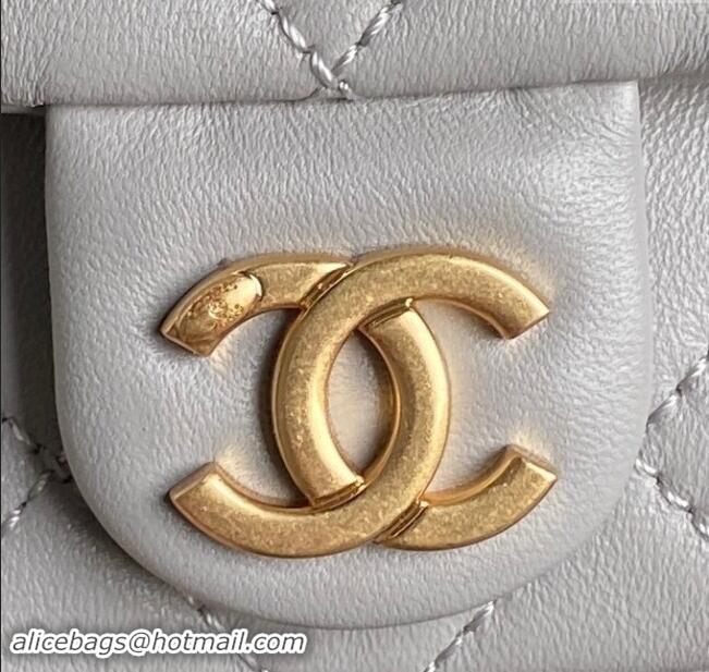 Promotional Chanel Shiny Lambskin Large Hobo Bag AS5339 Light Grey 2024