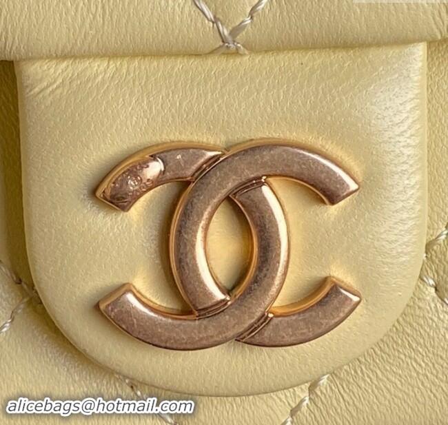 Well Crafted Chanel Shiny Lambskin Large Hobo Bag AS5339 Yellow 2024