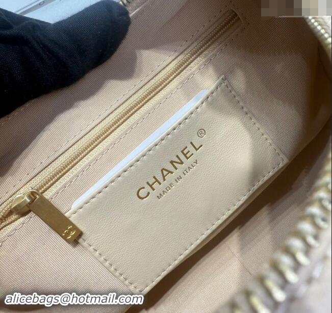 Famous Brand Chanel Shiny Lambskin Large Hobo Bag AS5339 Beige 2024