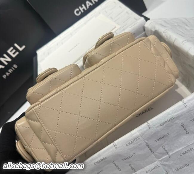 Famous Brand Chanel Shiny Lambskin Large Hobo Bag AS5339 Beige 2024