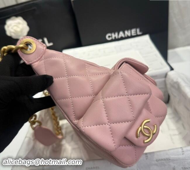 Reasonable Price Chanel Shiny Lambskin Large Hobo Bag AS5339 Light Pink 2024