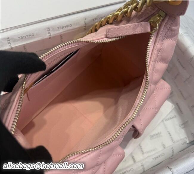 Reasonable Price Chanel Shiny Lambskin Large Hobo Bag AS5339 Light Pink 2024