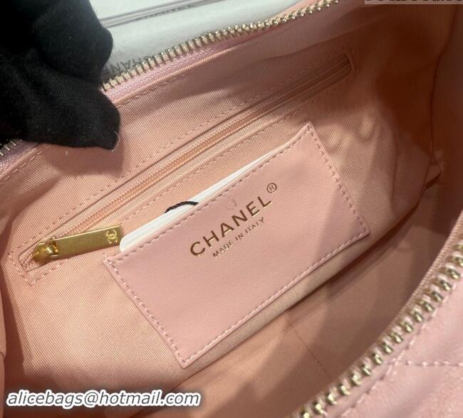 Reasonable Price Chanel Shiny Lambskin Large Hobo Bag AS5339 Light Pink 2024