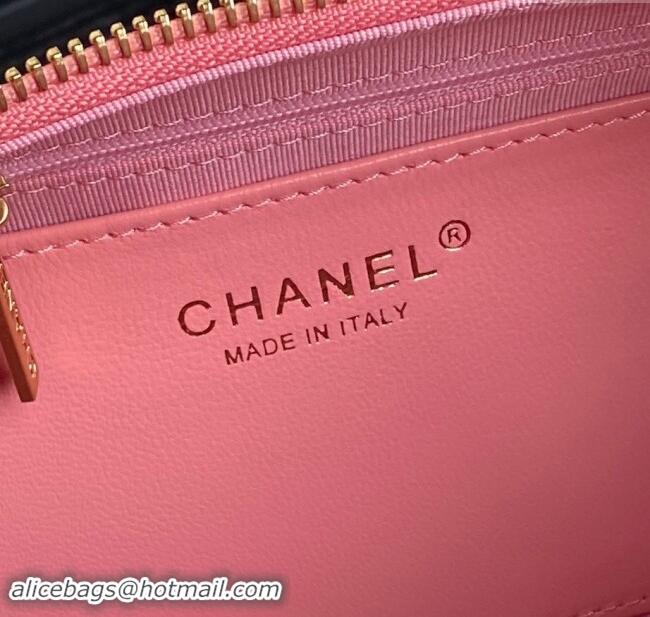 Luxury Cheap Chanel Shiny Lambskin Maxi Hobo Bag AS5302 Pink 2024