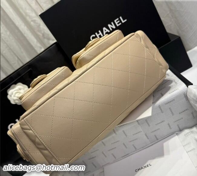 Promotional Chanel Shiny Lambskin Maxi Hobo Bag AS5302 Beige 2024