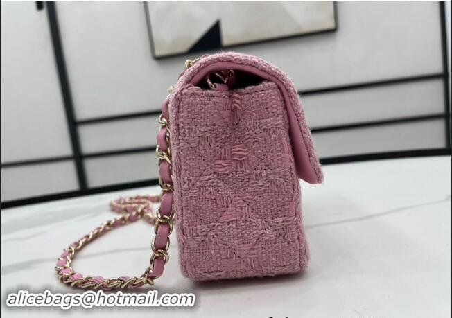 Luxury Cheap Chanel Tweed Classic Mini Flap Bag A69900 Light Pink 2024