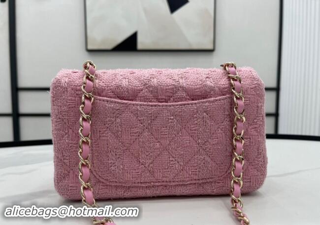 Luxury Cheap Chanel Tweed Classic Mini Flap Bag A69900 Light Pink 2024