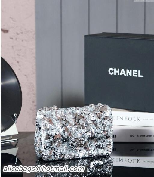 Most Popular Chanel Sequins Flap Bag AS4561 Silver 2024