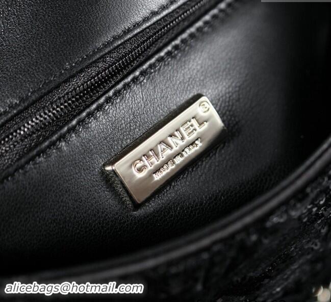 Most Popular Chanel Sequins Flap Bag 1206 So Black 2024