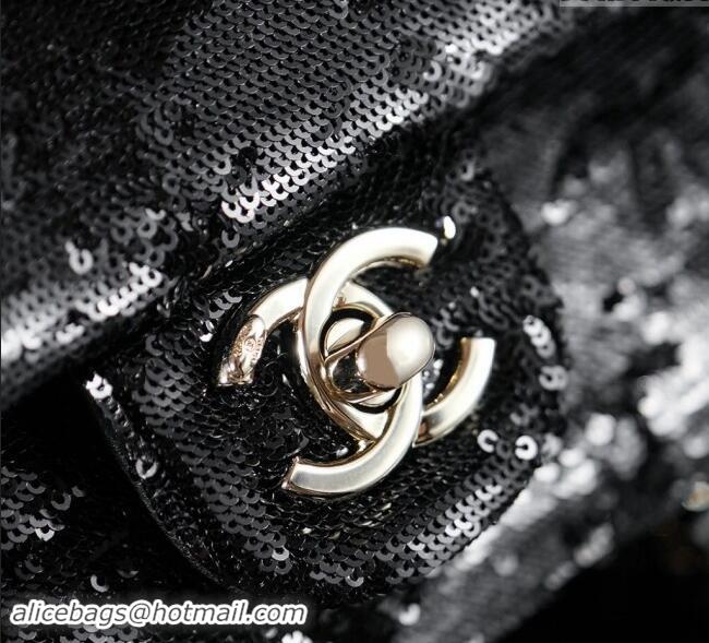 Most Popular Chanel Sequins Flap Bag 1206 So Black 2024