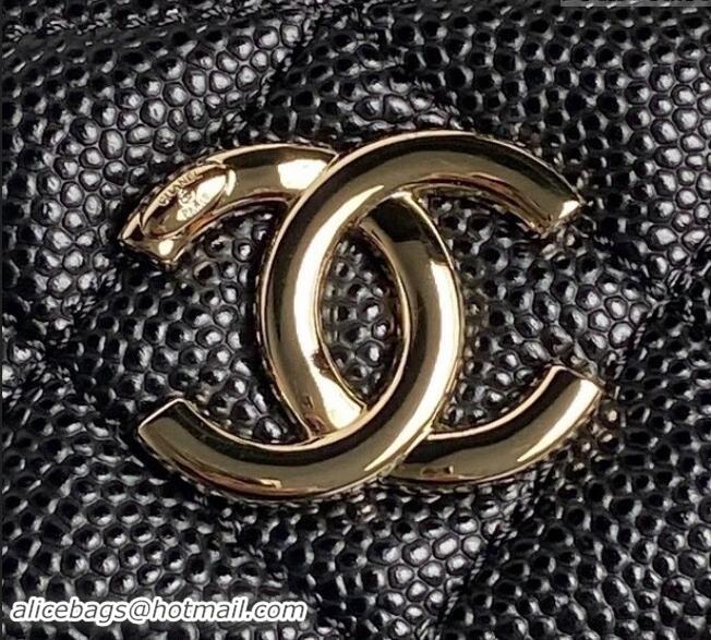 Promotional Chanel Grained Calfskin Long Vanity Case bag with Chain AP4407 Black 2024