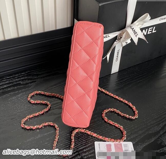 Good Taste Chanel Grained Calfskin Long Vanity Case bag with Chain AP4407 Pink 2024