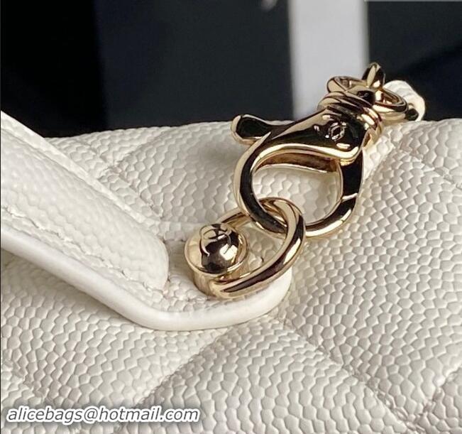 Top Grade Chanel Grained Calfskin Long Vanity Case bag with Chain AP4407 White 2024