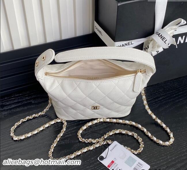 Market Sells Chanel Grained Calfskin Clutch with Chain AP4386 White 2024