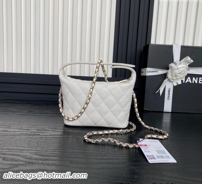 Market Sells Chanel Grained Calfskin Clutch with Chain AP4386 White 2024