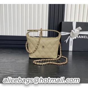 Affordable Price Chanel Grained Calfskin Clutch with Chain AP4386 Khaki 2024