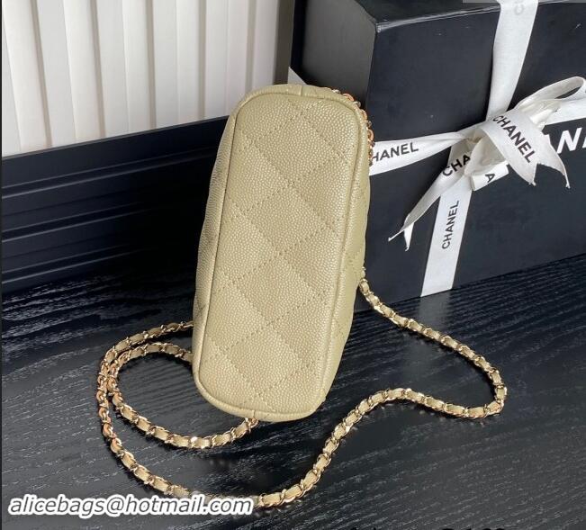 Affordable Price Chanel Grained Calfskin Clutch with Chain AP4386 Khaki 2024