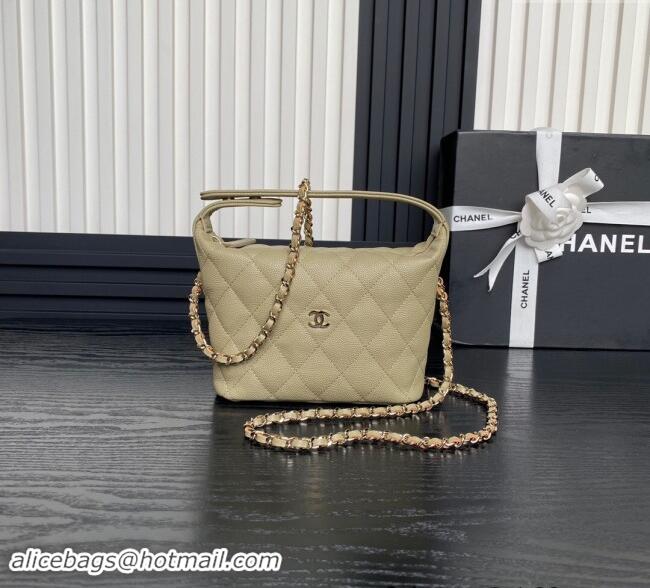 Affordable Price Chanel Grained Calfskin Clutch with Chain AP4386 Khaki 2024