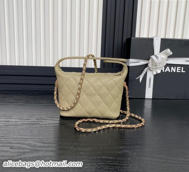 Affordable Price Chanel Grained Calfskin Clutch with Chain AP4386 Khaki 2024