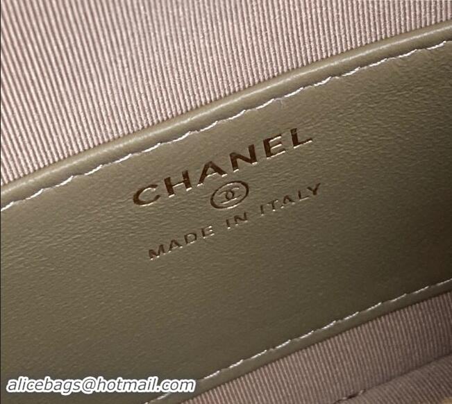 Affordable Price Chanel Grained Calfskin Clutch with Chain AP4386 Khaki 2024