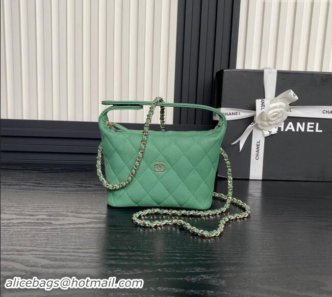 Top Design Chanel Grained Calfskin Clutch with Chain AP4386 Green 2024