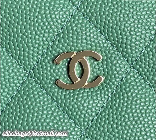 Top Design Chanel Grained Calfskin Clutch with Chain AP4386 Green 2024