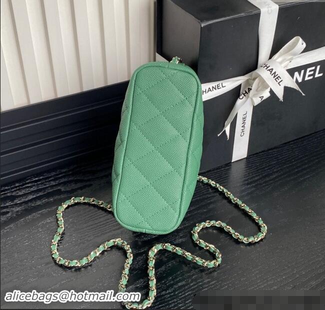 Top Design Chanel Grained Calfskin Clutch with Chain AP4386 Green 2024