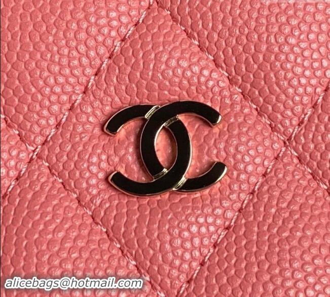 Famous Brand Chanel Grained Calfskin Clutch with Chain AP4386 Pink 2024