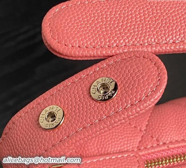 Famous Brand Chanel Grained Calfskin Clutch with Chain AP4386 Pink 2024