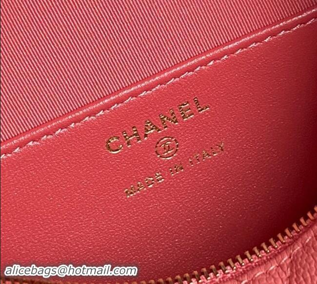 Famous Brand Chanel Grained Calfskin Clutch with Chain AP4386 Pink 2024