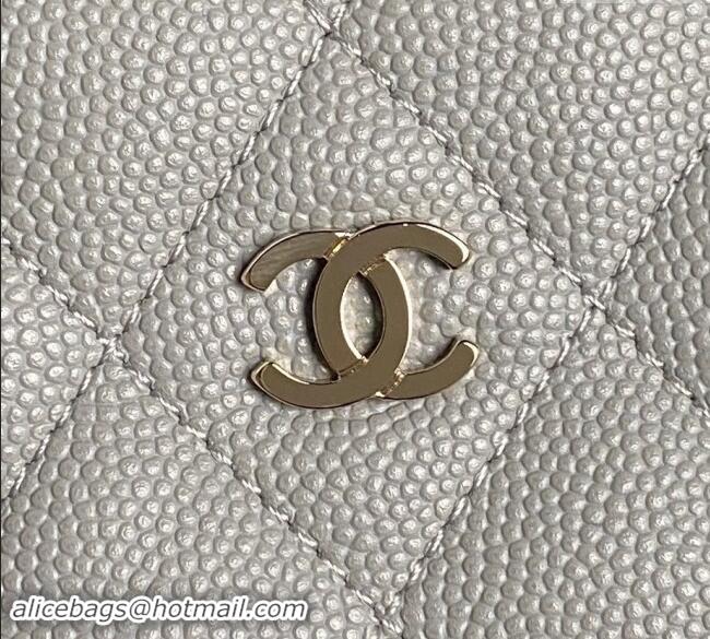 Inexpensive Chanel Grained Calfskin Clutch with Chain AP4386 Grey 2024