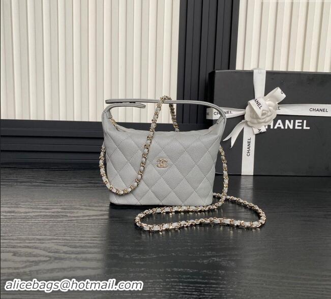 Inexpensive Chanel Grained Calfskin Clutch with Chain AP4386 Grey 2024