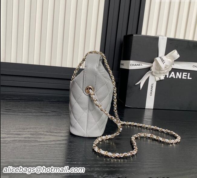 Inexpensive Chanel Grained Calfskin Clutch with Chain AP4386 Grey 2024