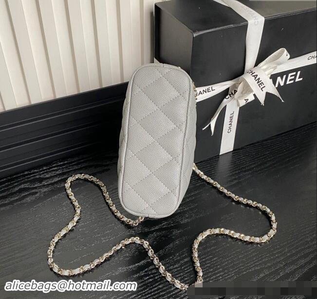 Inexpensive Chanel Grained Calfskin Clutch with Chain AP4386 Grey 2024