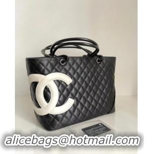 Top Grade Chanel Quilted Calfskin Shopping bag with Maxi CC A8018 Black 2024