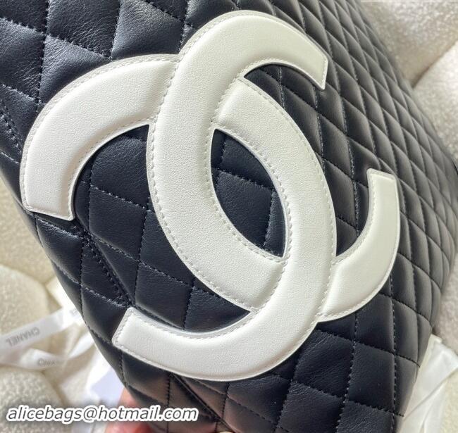 Top Grade Chanel Quilted Calfskin Shopping bag with Maxi CC A8018 Black 2024