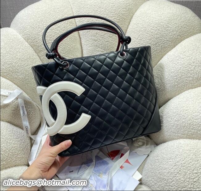 Top Grade Chanel Quilted Calfskin Shopping bag with Maxi CC A8018 Black 2024