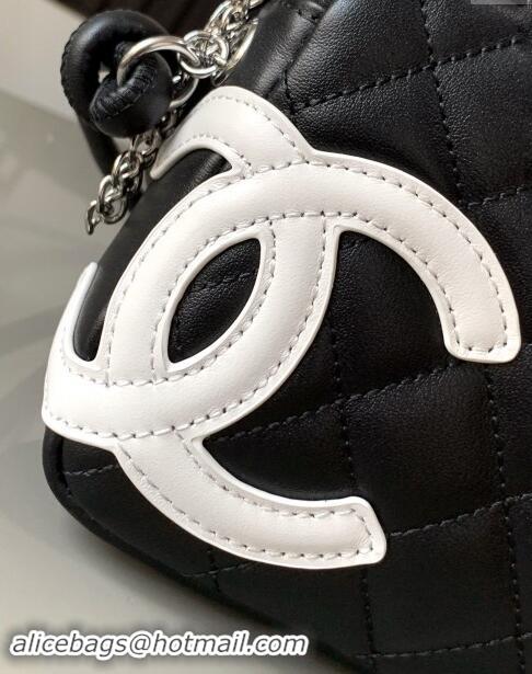 Shop Grade Chanel Quilted Calfskin Camera bag with Maxi CC A6328 Black 2024