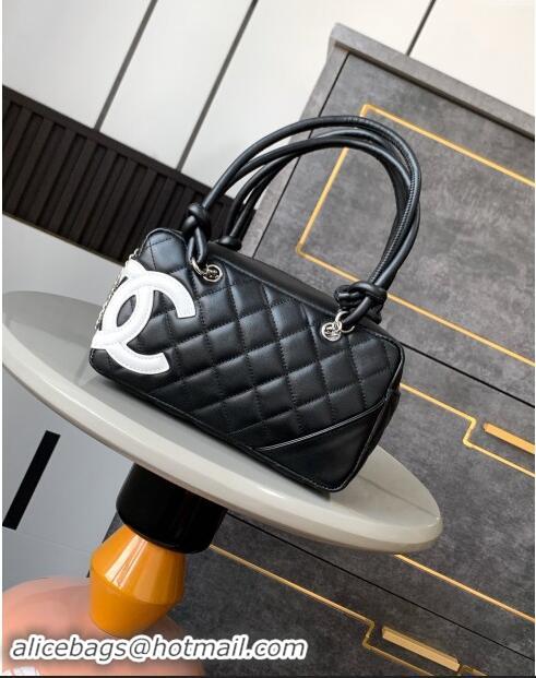 Low Price Chanel Quilted Calfskin Bowling bag with Maxi CC A6329 Black/White 2024